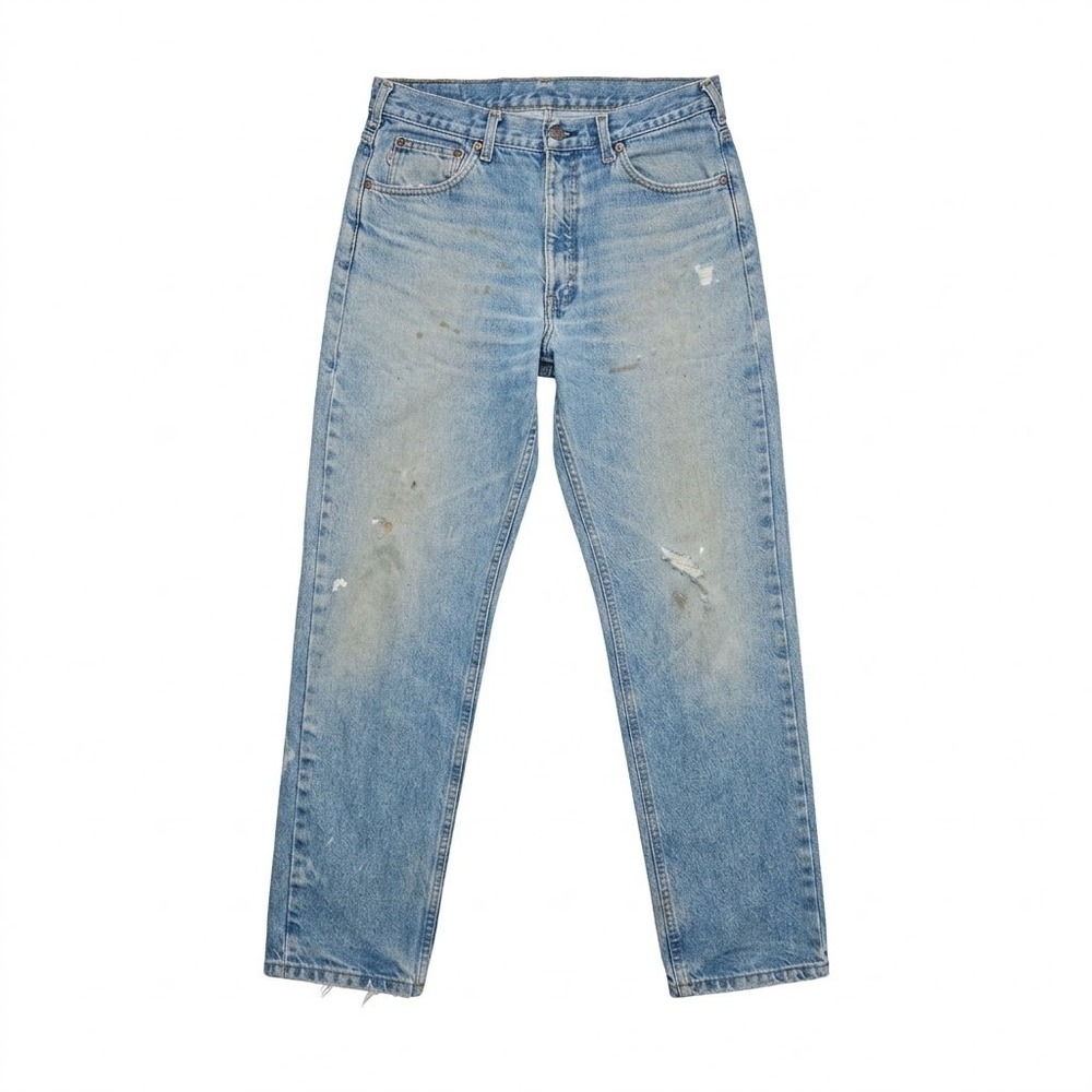 Carhartt B17 STW Relaxed Fit Work Jeans Distressed Blue Denim Mens 34x32 (34x31)